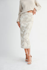 Luna Bloom Sequin Midi Skirt