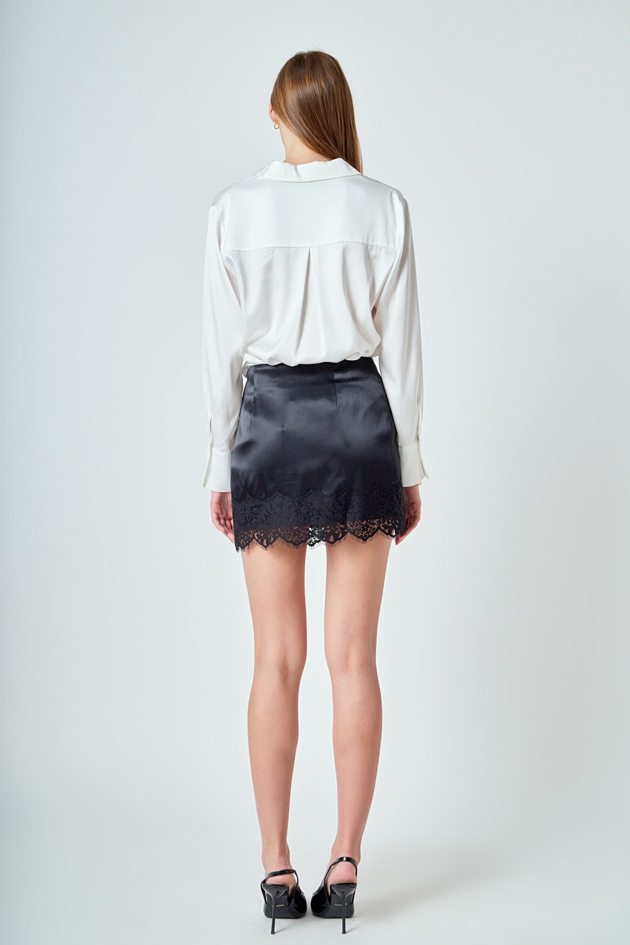 Midnight Kiss Satin Mini Skirt