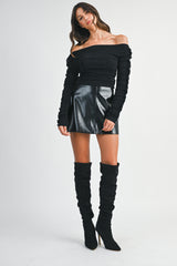 Viper Edge Faux Leather Mini Skirt