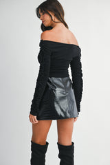 Viper Edge Faux Leather Mini Skirt