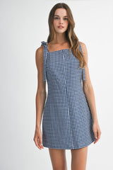 Gingham Navy Mini