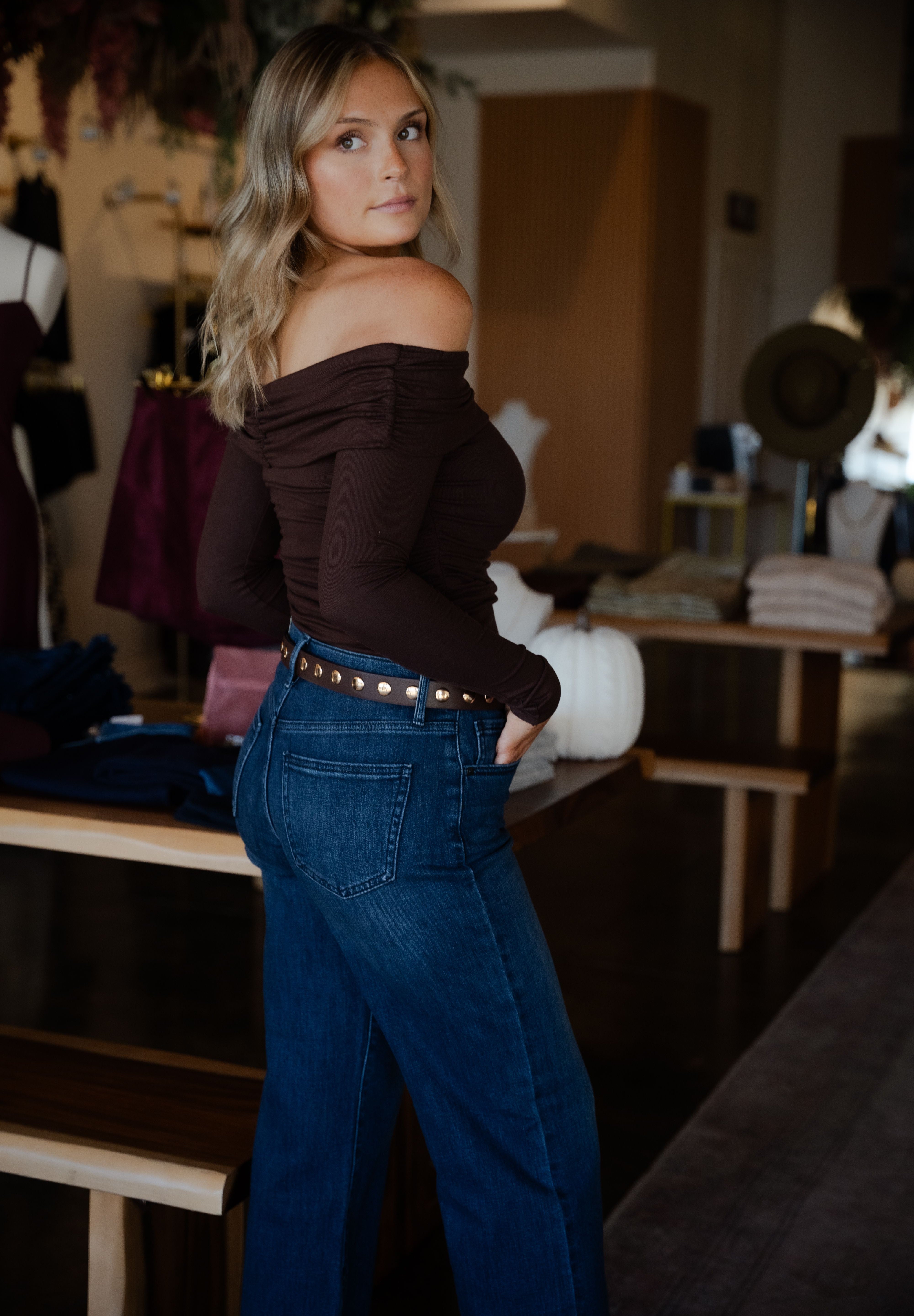 Harbor Cuffed Wide-Leg Jeans