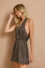 Autumn Dots Satin Romper