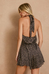 Autumn Dots Satin Romper