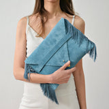 Blue Horizon Fringe Clutch
