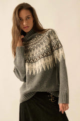 Highland Fair Isle Mock-Neck Sweater