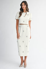 The Ophelia Embellished Midi Skirt