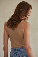 Mocha Muse Ribbed Sleeveless Top