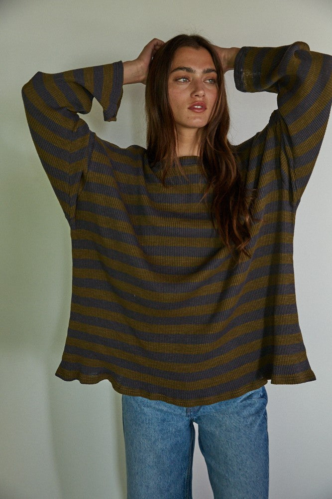Harbor Stripe Ribbed Pullover