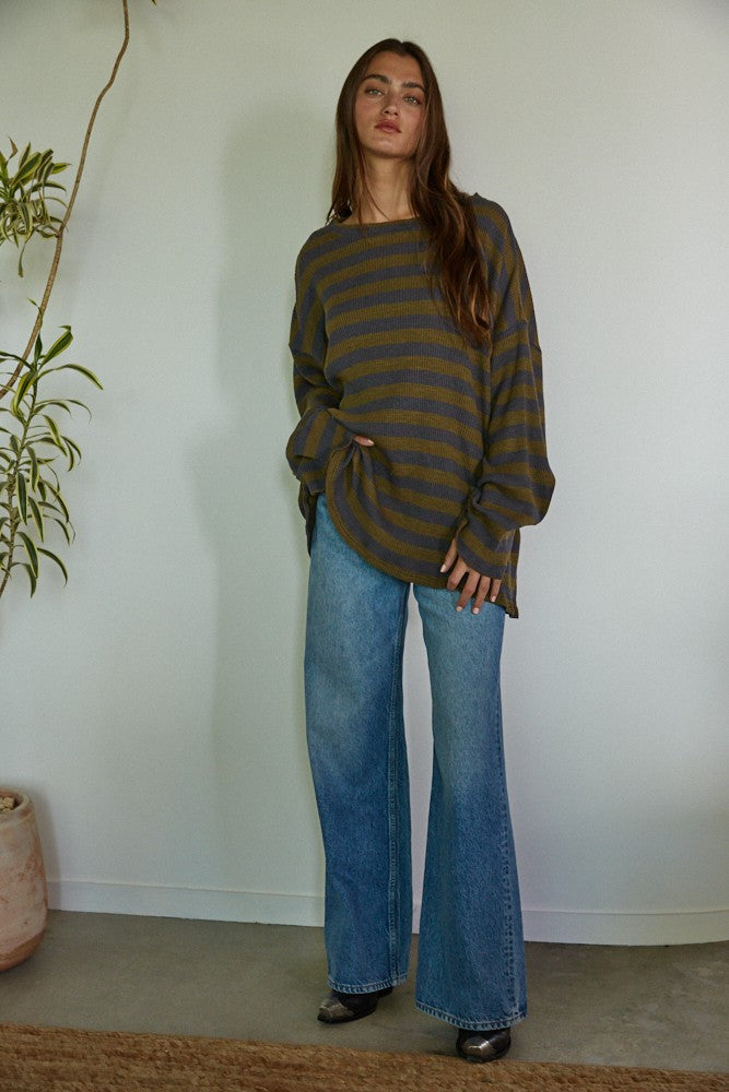 Harbor Stripe Ribbed Pullover