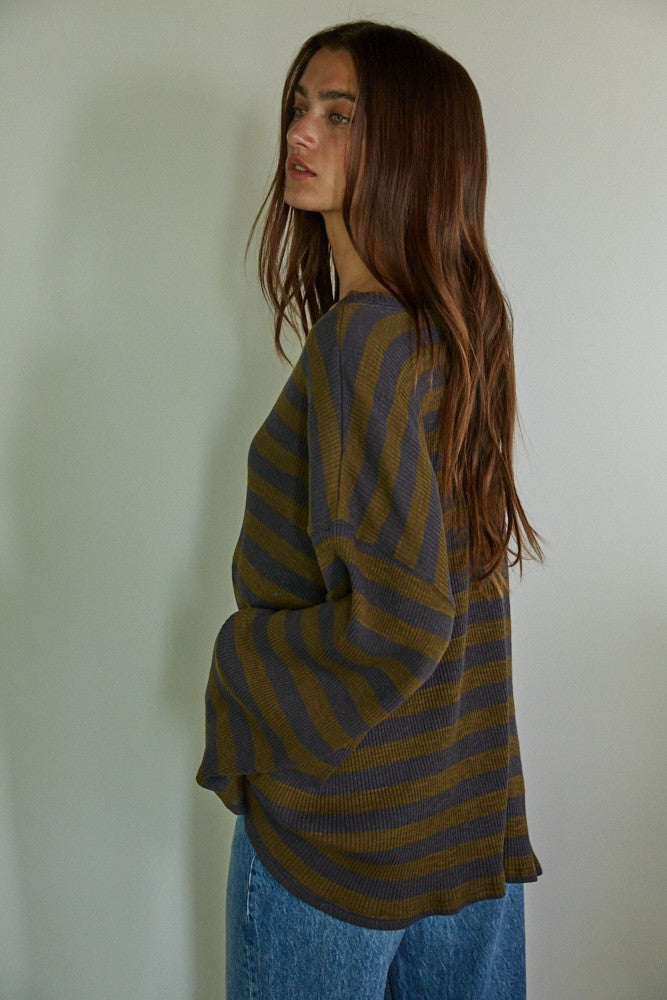 Harbor Stripe Ribbed Pullover