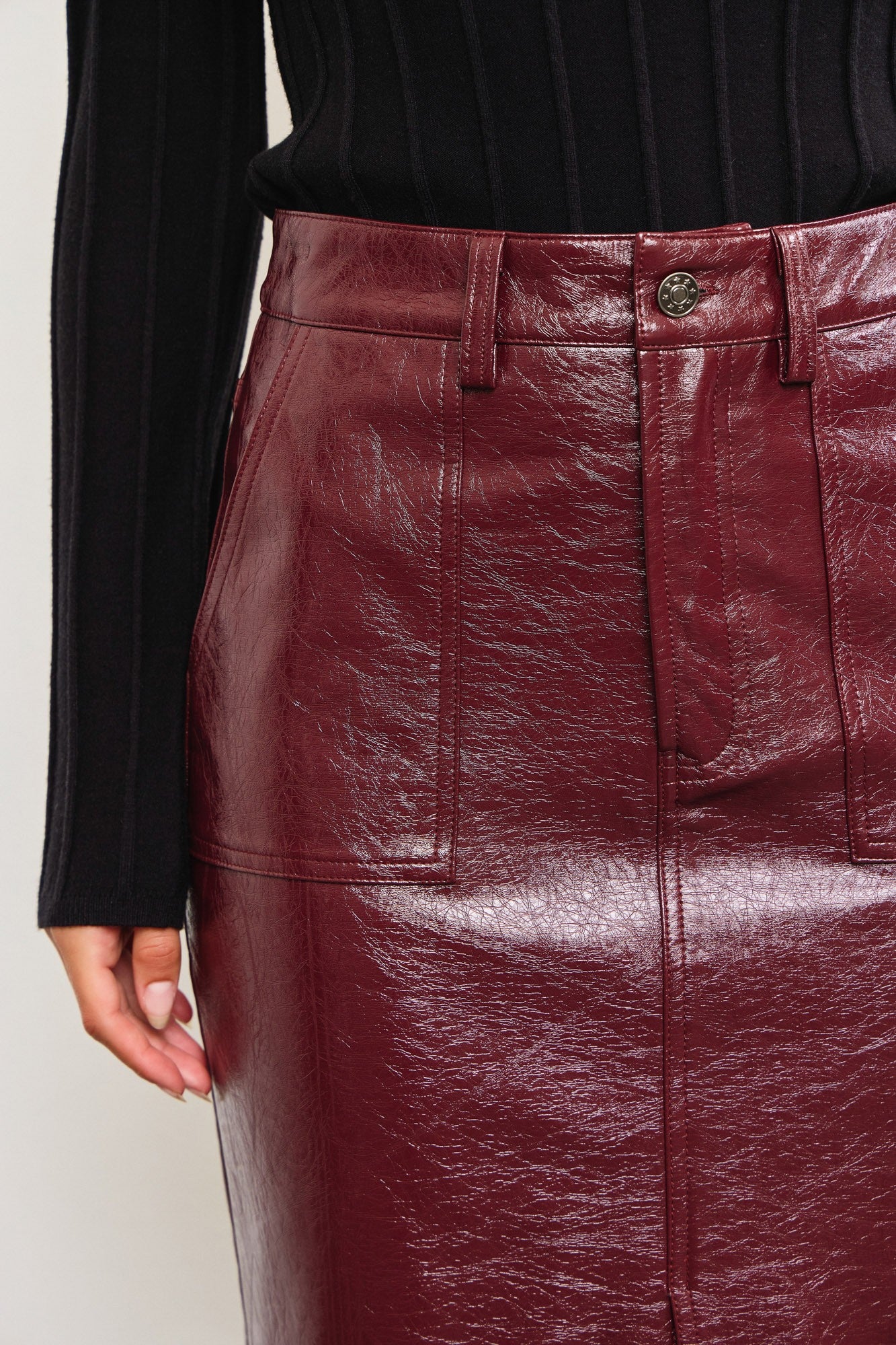 Merlot Vegan Leather Skirt