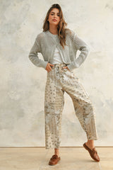 Floral Field Barrel Pants