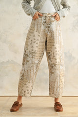 Floral Field Barrel Pants