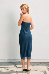 Serenity Slip Lace-Trim Midi Dress