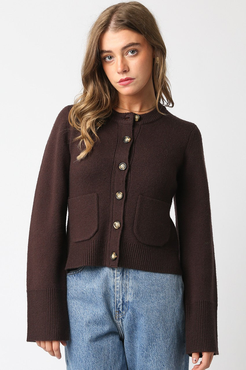 Cocoa Classic Knit Button Top