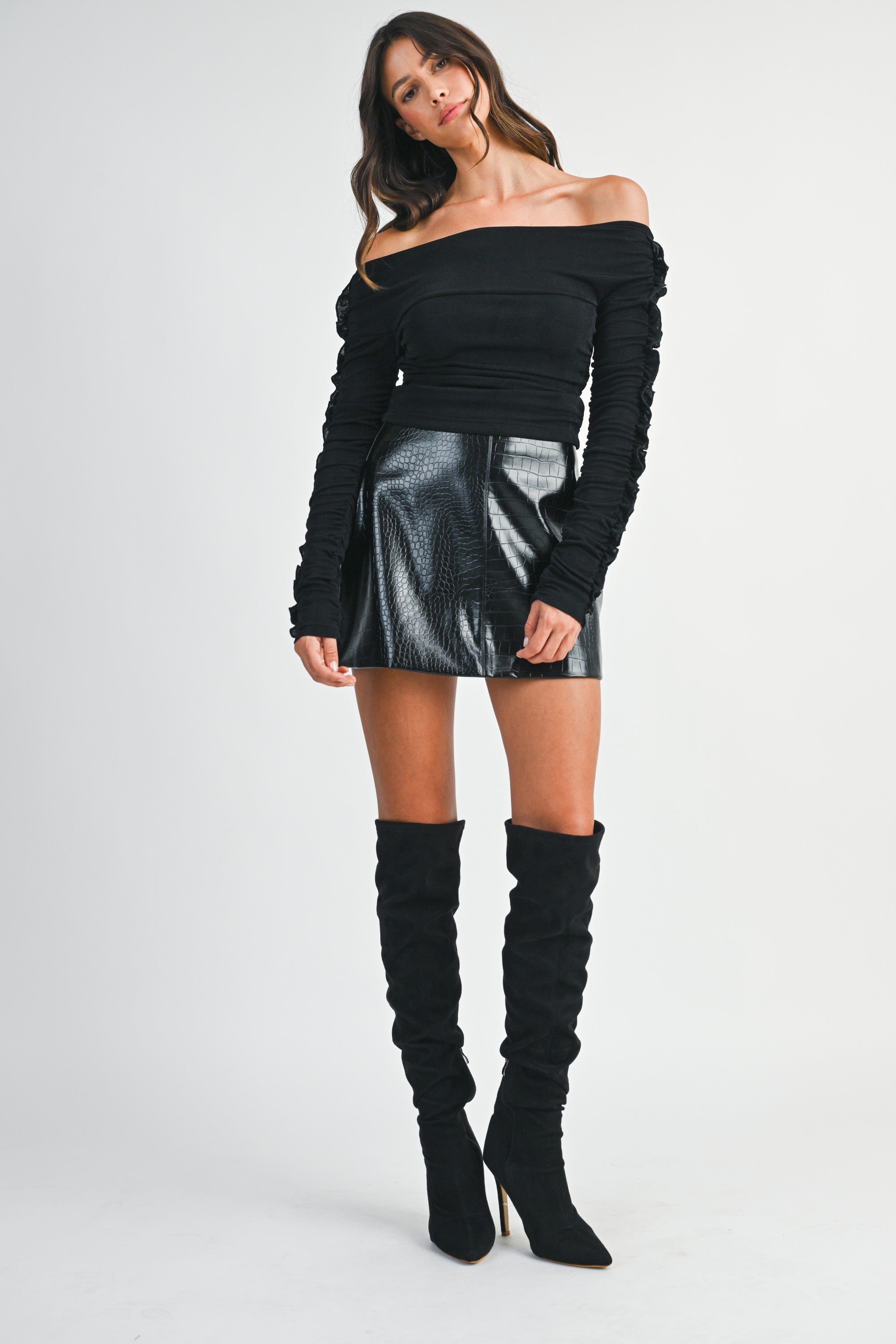 Viper Edge Faux Leather Mini Skirt