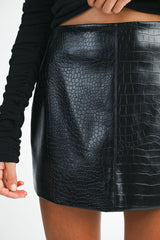 Viper Edge Faux Leather Mini Skirt