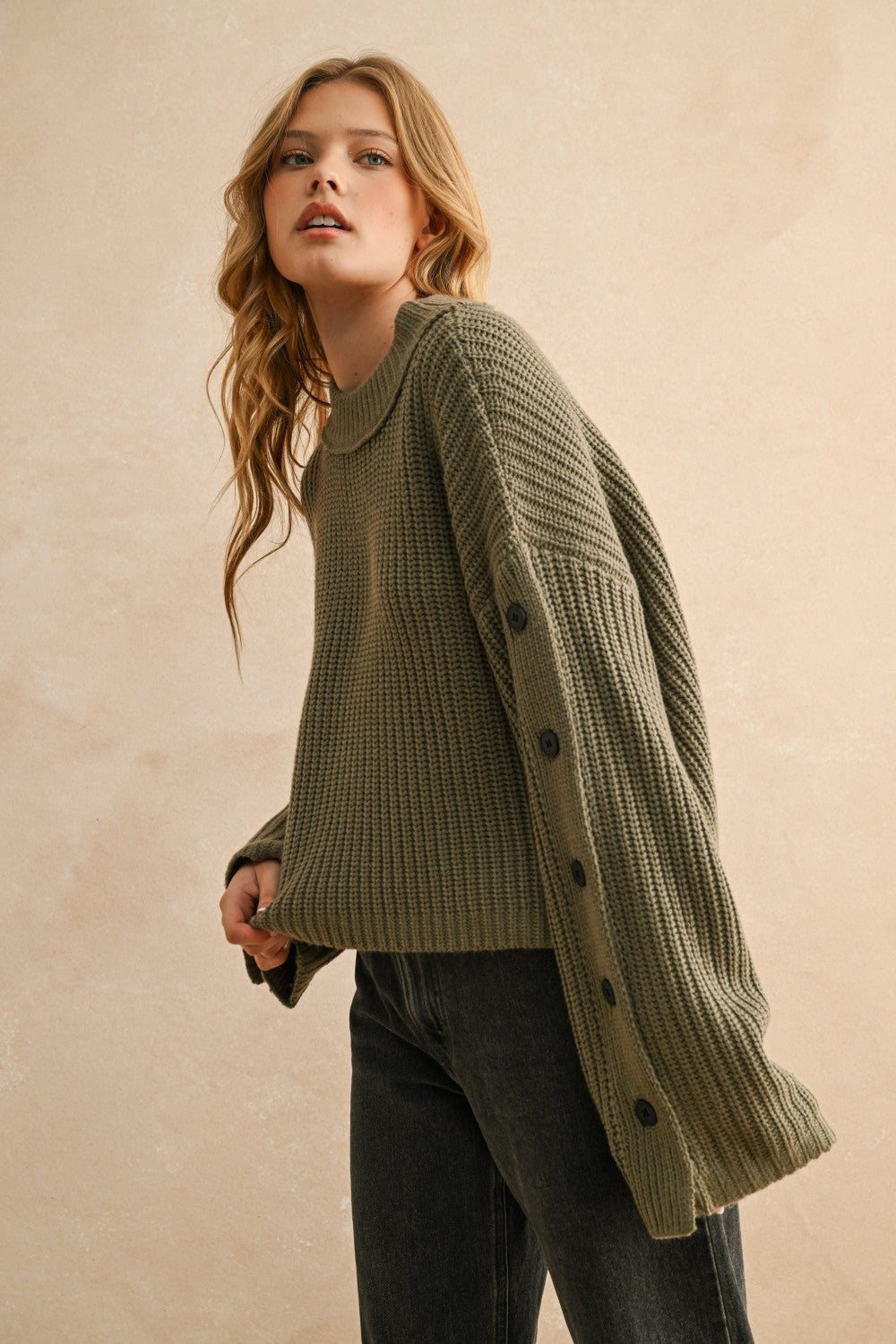 Willow Button-Sleeve Sweater