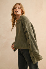 Willow Button-Sleeve Sweater