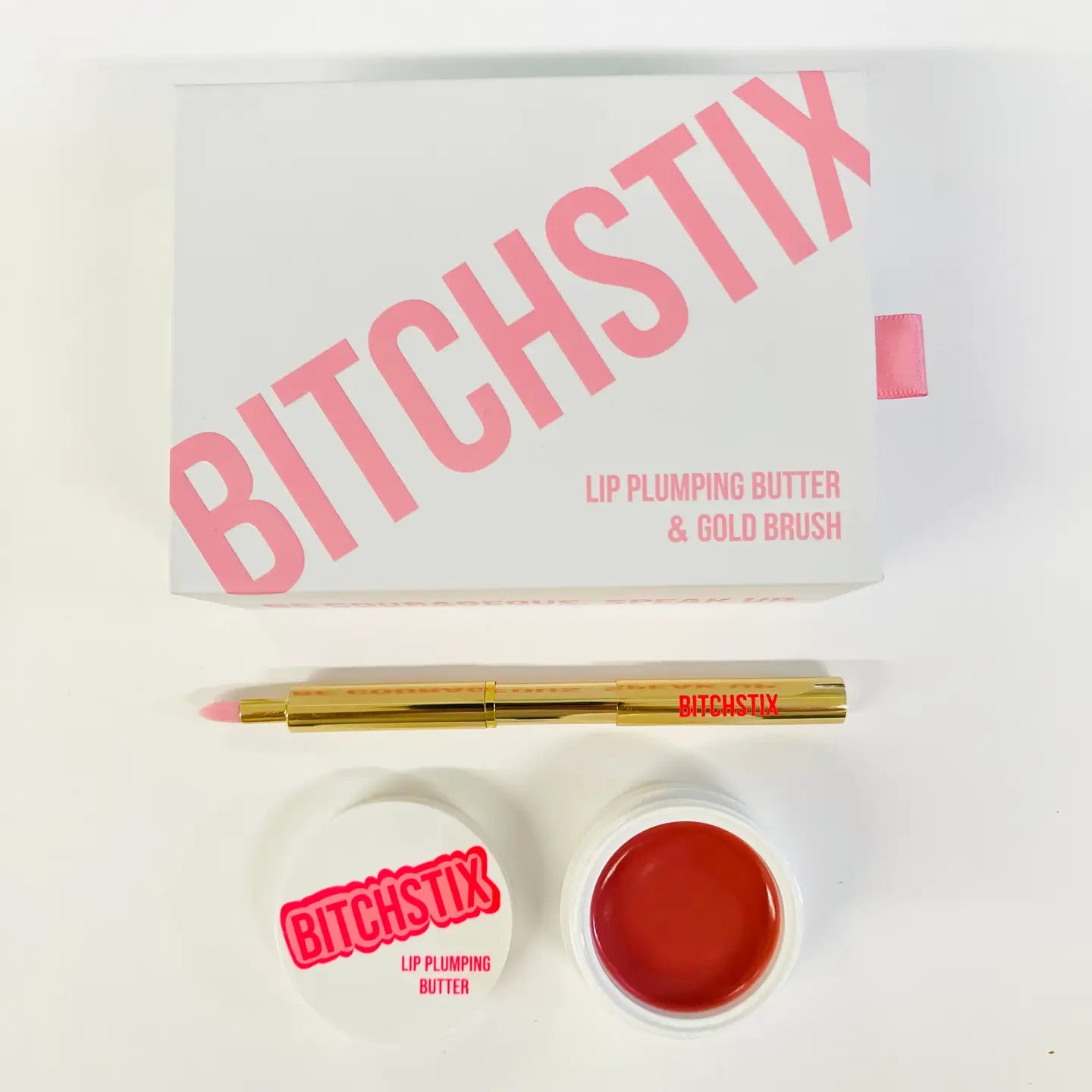 Gift Duo: Lip Plumper and BITCHSTIX Gold Lip Brush Set