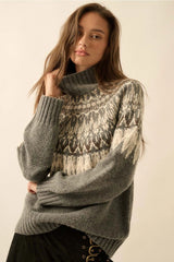 Highland Fair Isle Mock-Neck Sweater