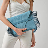 Blue Horizon Fringe Clutch