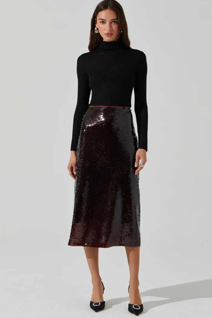 Bordeaux Sequin Midi