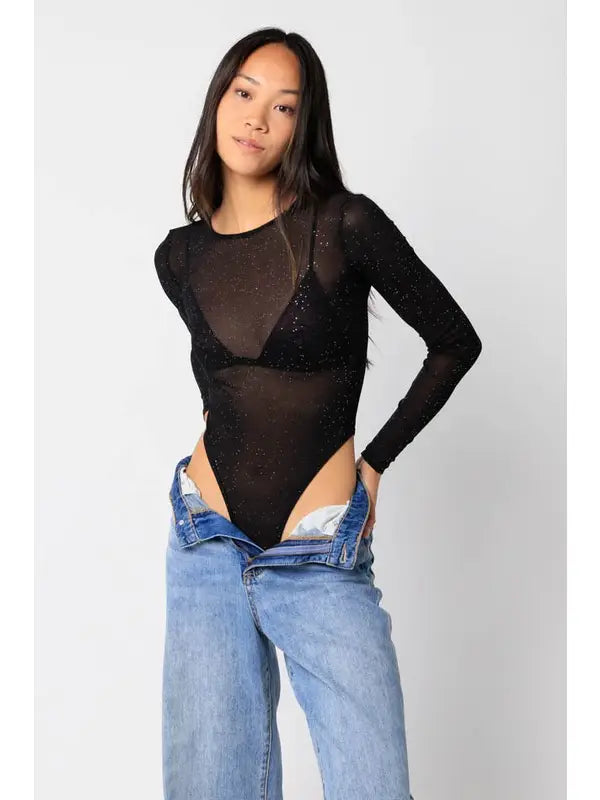 Midnight Sparkle Mesh Bodysuit
