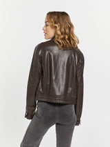 Chocolate Vegan Leather Jacket