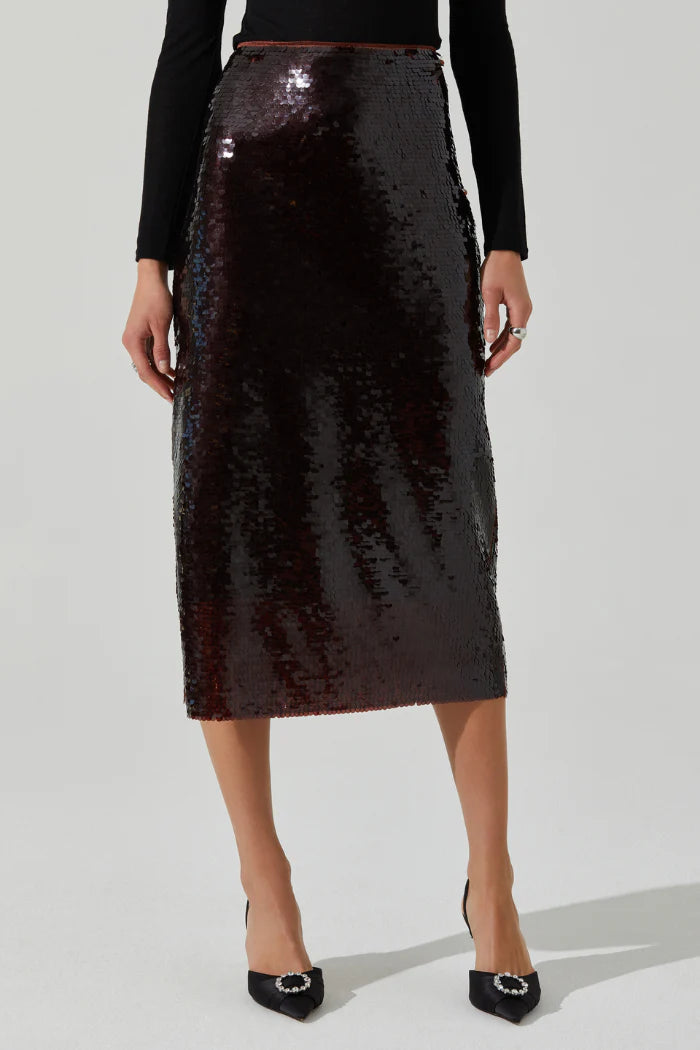 Bordeaux Sequin Midi