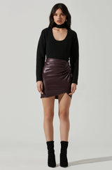 DANCING QUEEN FAUX LEATHER MINI SKIRT