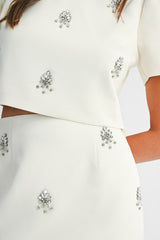 The Ophelia Embellished Puff-Sleeve Top