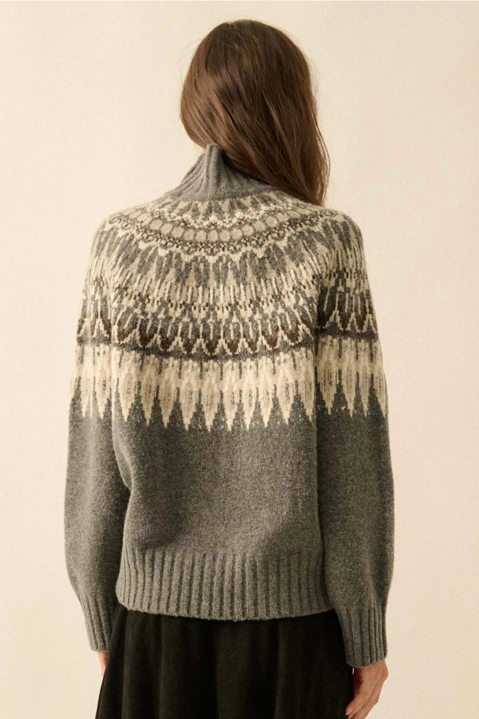 Highland Fair Isle Mock-Neck Sweater