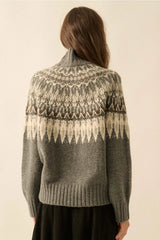Highland Fair Isle Mock-Neck Sweater