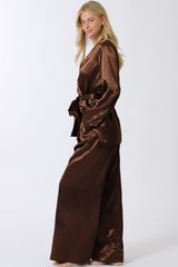 The Cocoa Satin Tailored Trousers