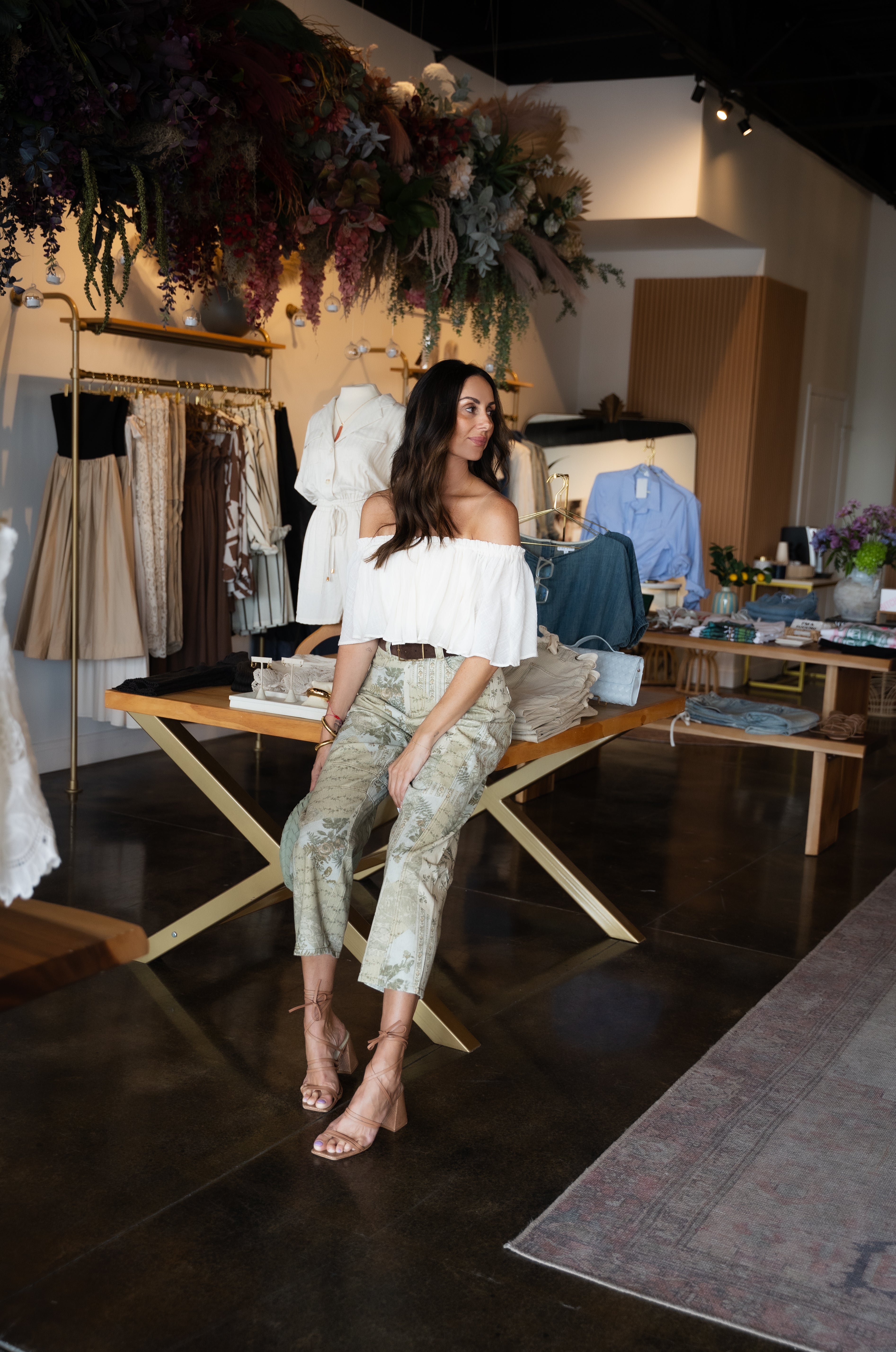 Floral Field Barrel Pants