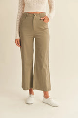 Olive Cropped Trouser