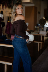 Harbor Cuffed Wide-Leg Jeans