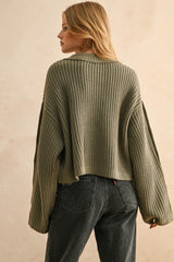 Willow Button-Sleeve Sweater